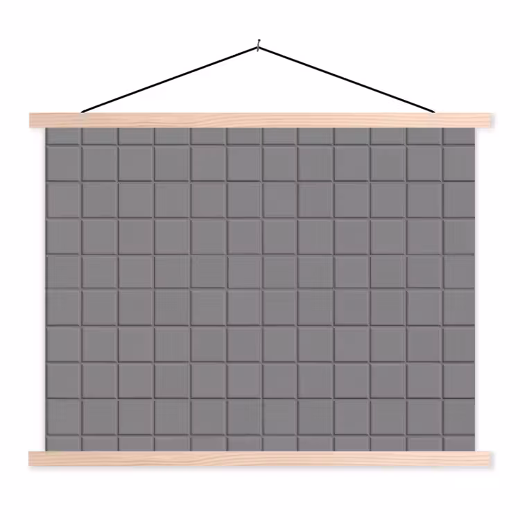 Modern - Patroon - Grijs textielposter latten blank klein 122 -3d