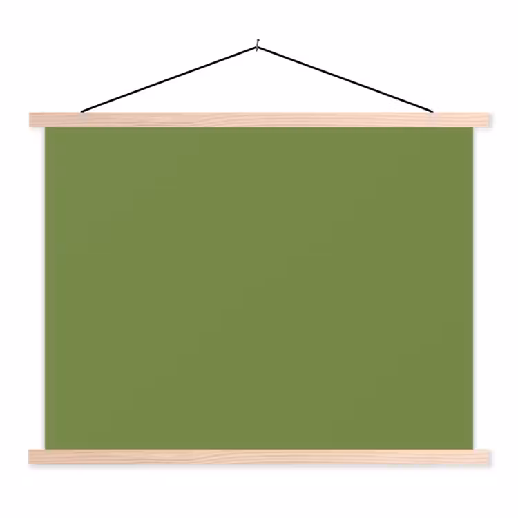 Moss - Green - Groen textielposter latten blank klein 122 -3d
