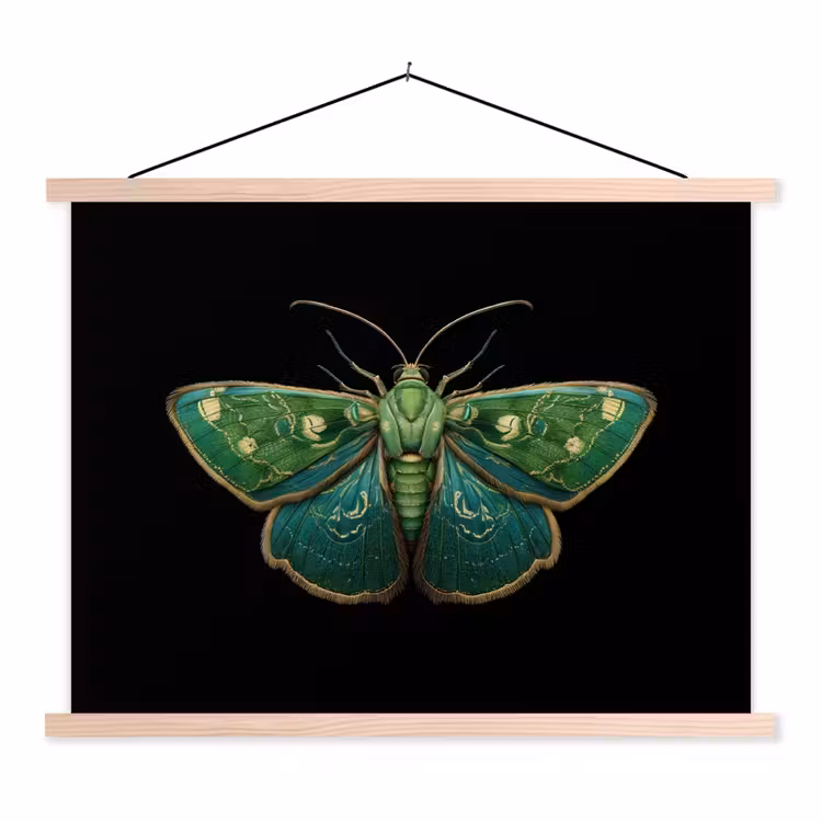 Mot - Levendig - Groen textielposter latten blank klein -3d