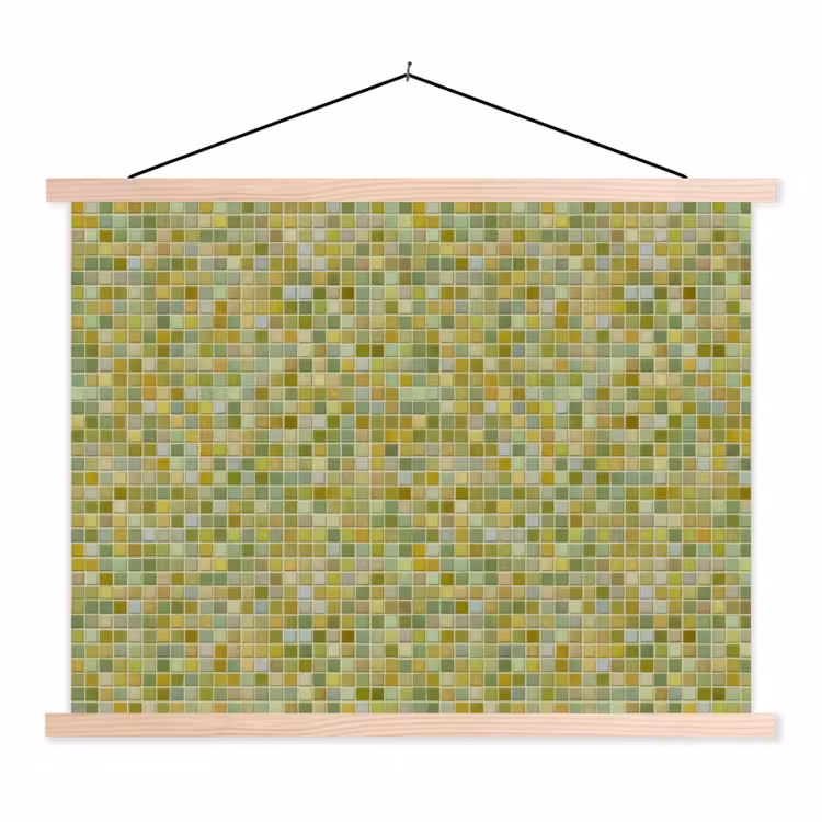 Mozaïek - Patroon - Groen textielposter latten blank klein 122 -3d