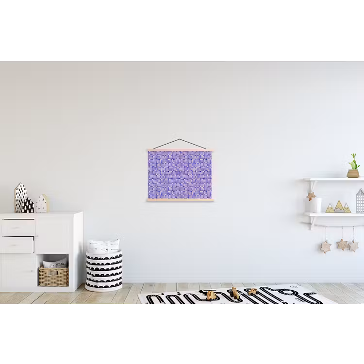 Mozaïek - Tegels - Lila - Amethist textielposter latten blank klein 122 -kinderkamer
