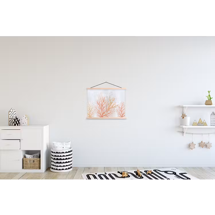 Natuur - Abstract - Aquarel - Organisch - Warm textielposter latten blank klein -kinderkamer