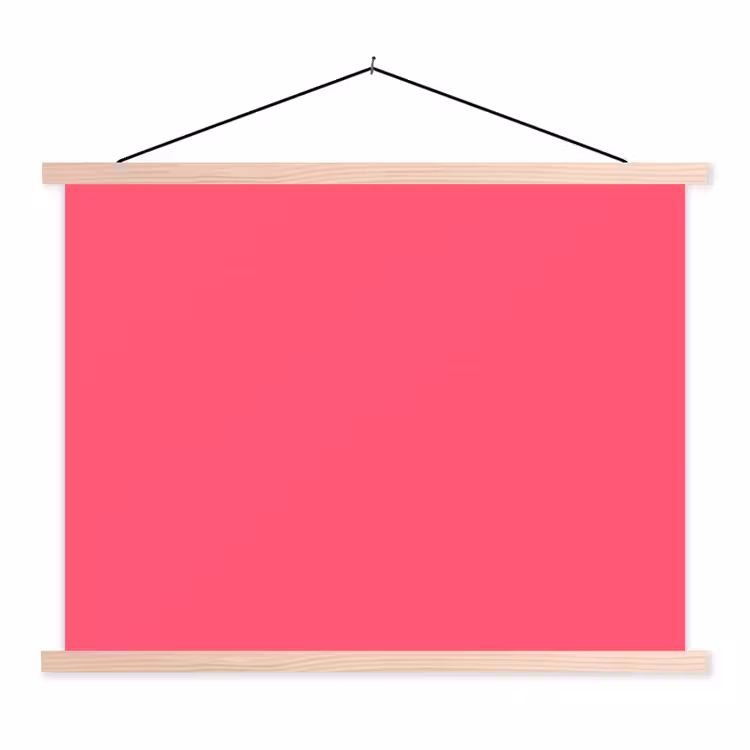 Neon - Flamingo - Roze textielposter latten blank klein 122 -3d