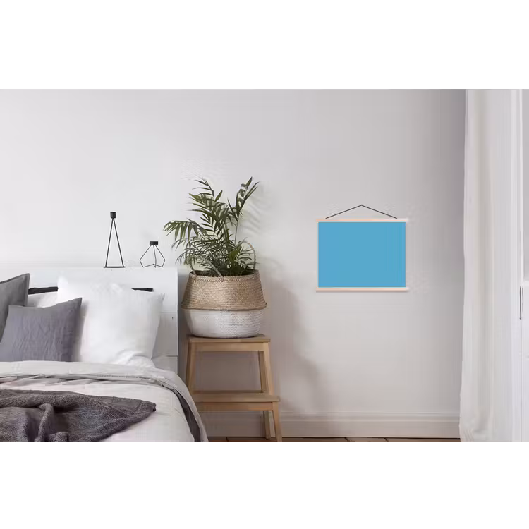 Ocean - Teal - Blauw textielposter latten blank klein 122 -woonkamer