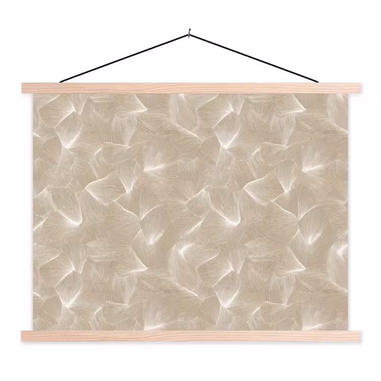 Organisch - Textuur - Beige textielposter latten blank klein 122 -3d