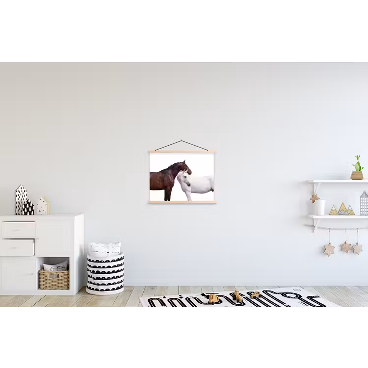 Paard - Modern - Balans textielposter latten blank klein -kinderkamer