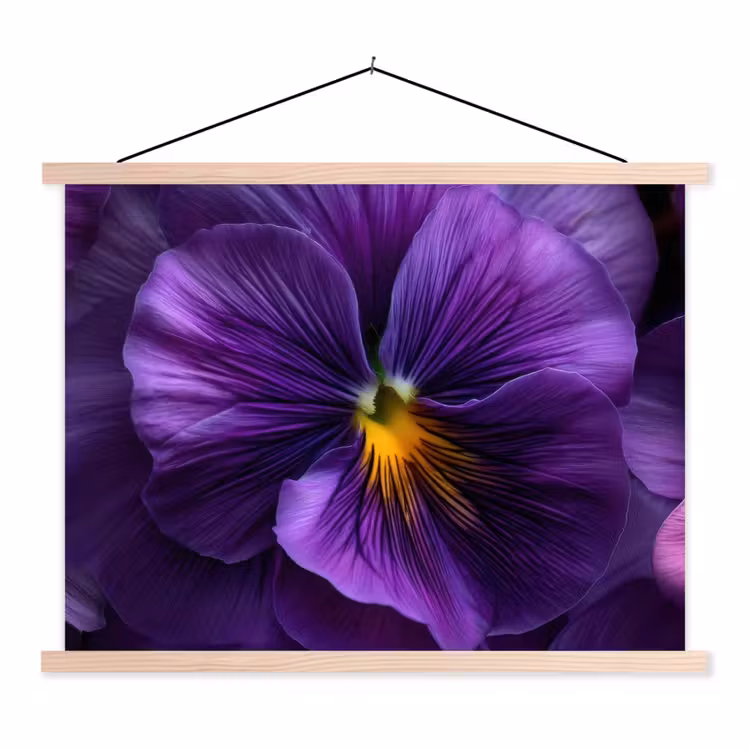 Paars - Viool - Diepte textielposter latten blank klein -3d