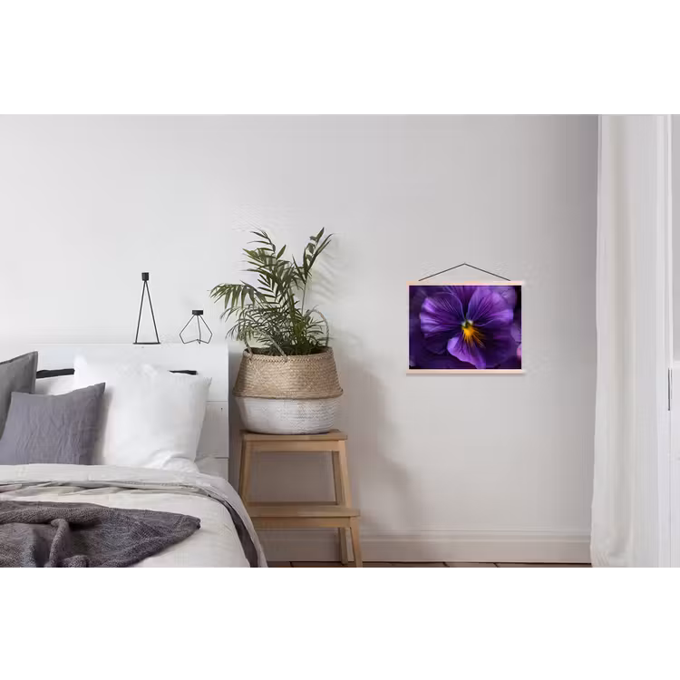 Paars - Viool - Diepte textielposter latten blank klein -woonkamer