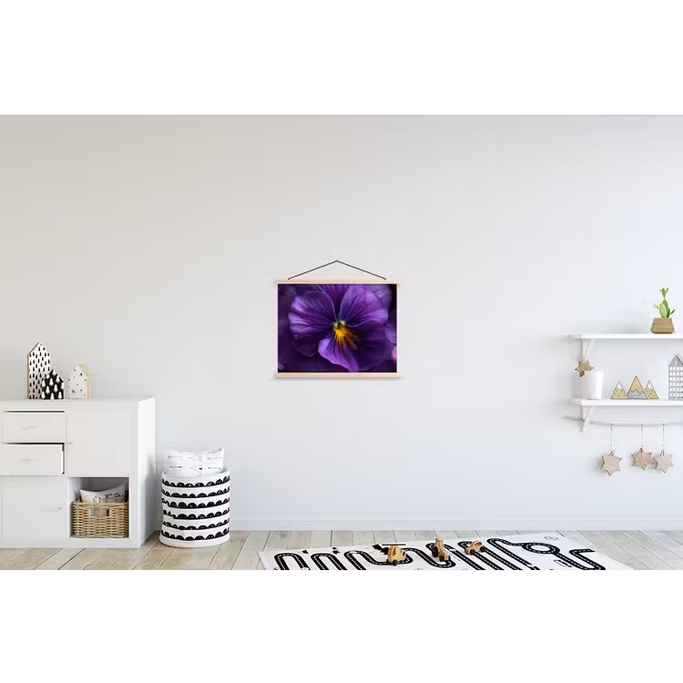 Paars - Viool - Diepte textielposter latten blank klein -kinderkamer
