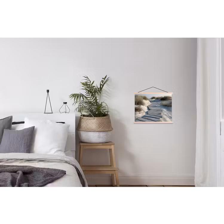 Pad - Planken - Duinen - Gras textielposter latten blank klein -woonkamer