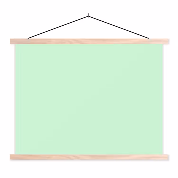 Pale - Mint - Groen textielposter latten blank klein 122 -3d