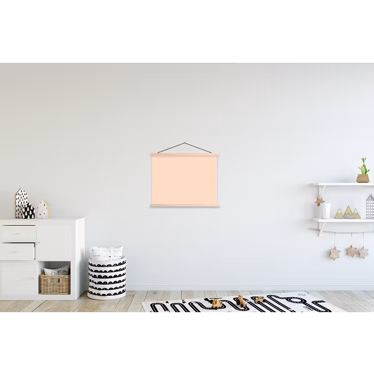 Pale - Peach - Nude textielposter latten blank klein 122 -kinderkamer