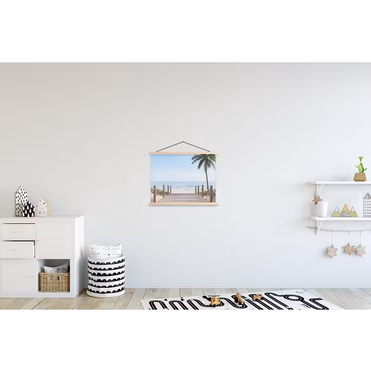 Palmbomen - Pad - Horizon textielposter latten blank klein -kinderkamer