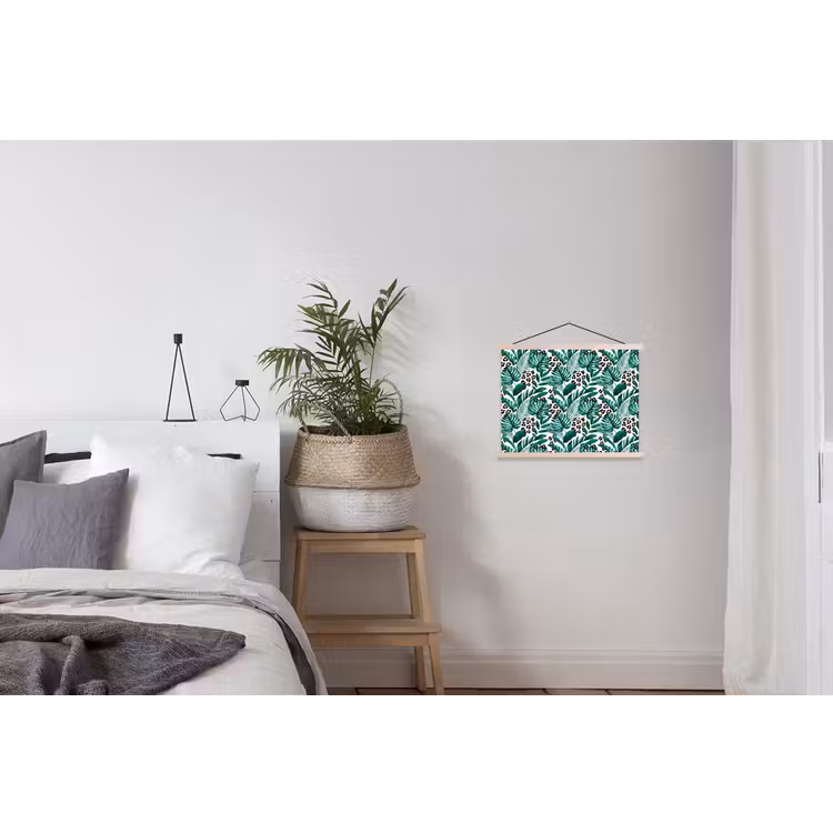Inductie beschermer - Panterprint - Bladeren - Jungle - Afdekplaat voor kookplaat textielposter latten blank klein -woonkamer