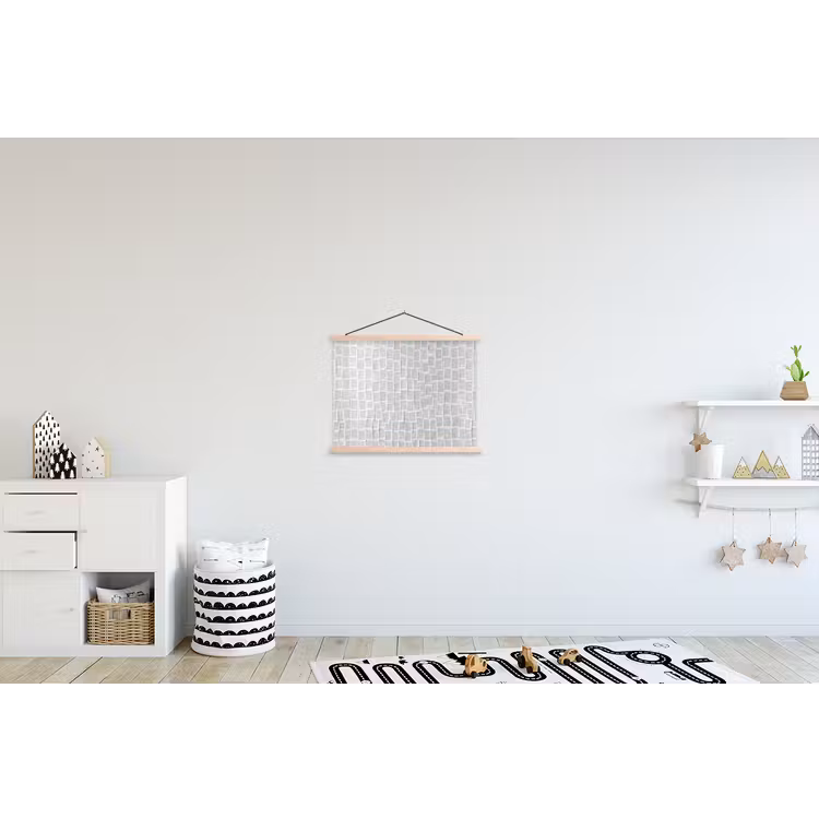 Papier - Overlappend - Textuur - Modern - Wit textielposter latten blank klein -kinderkamer