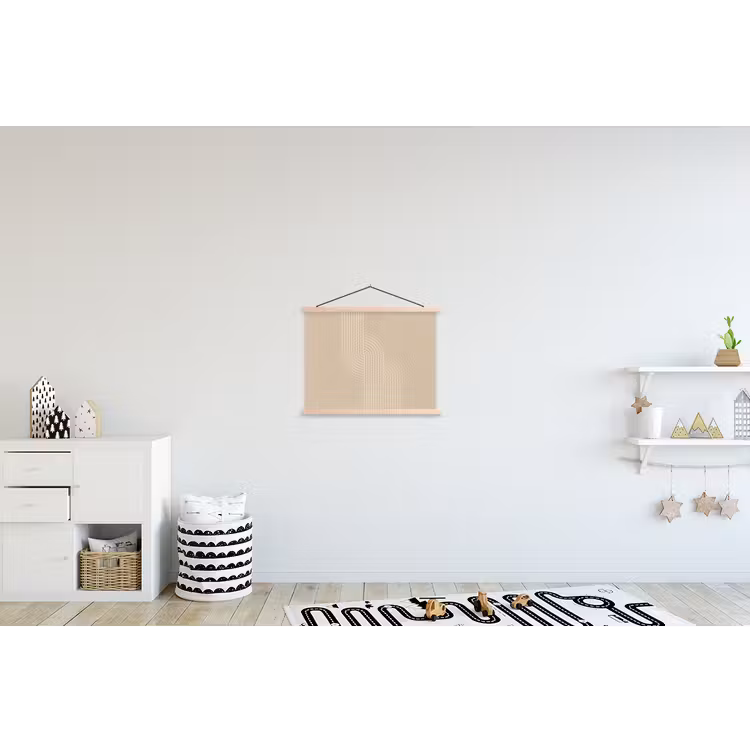 Parallelle lijnen - Lichte textuur - Beige textielposter latten blank klein -kinderkamer