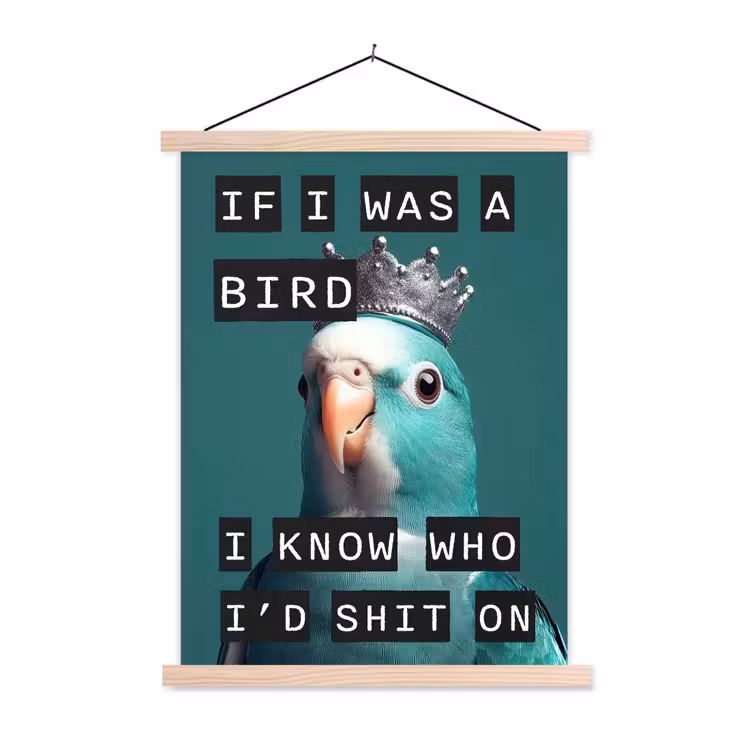 Parkiet - Turquoise - Quotes - Decoratie textielposter latten blank klein -3d