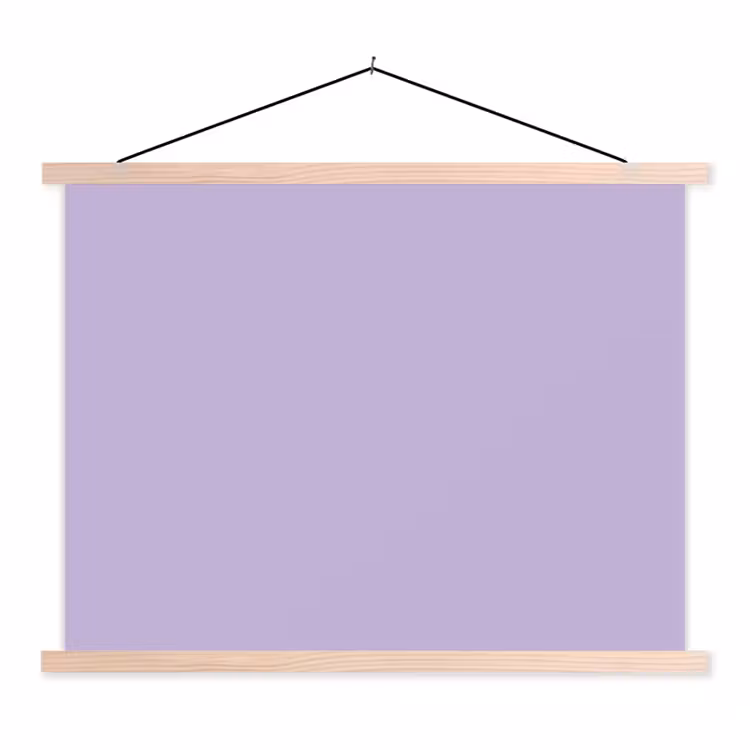 Pastel - Lilac - Paars textielposter latten blank klein 122 -3d