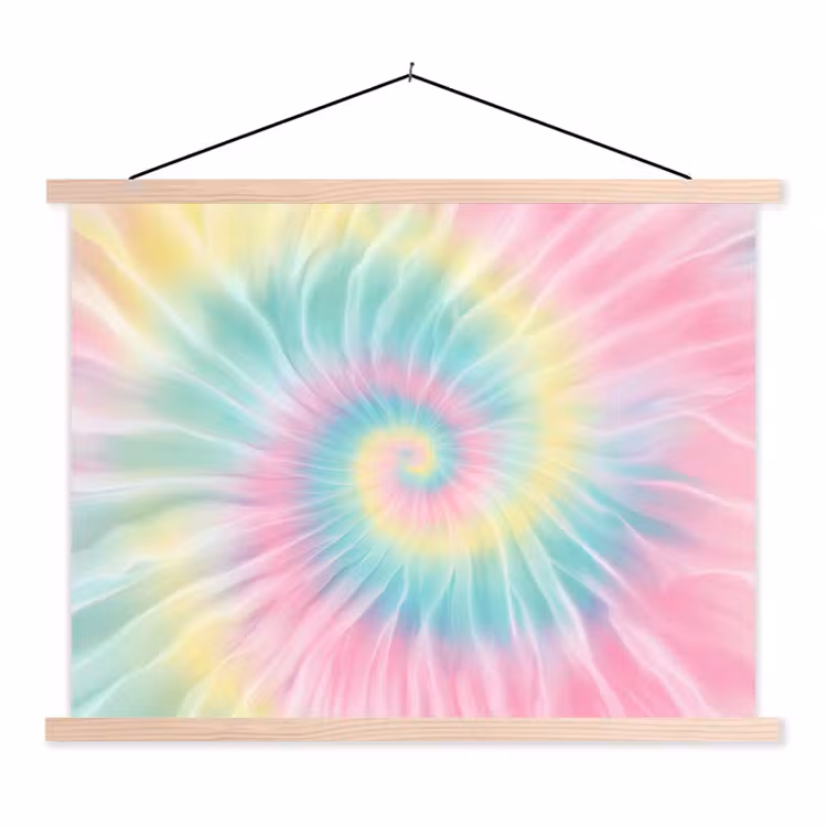 Pasteltinten - Tie dye - Roze textielposter latten blank klein -3d