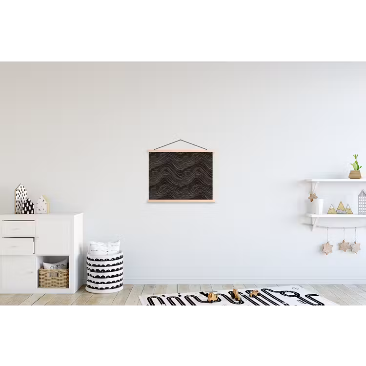 Patroon - Contrast - Antraciet textielposter latten blank klein 122 -kinderkamer