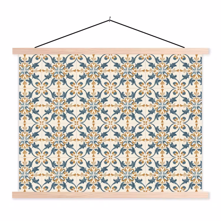 Patroon - Klassiek - Kleurrijk textielposter latten blank klein 122 -3d
