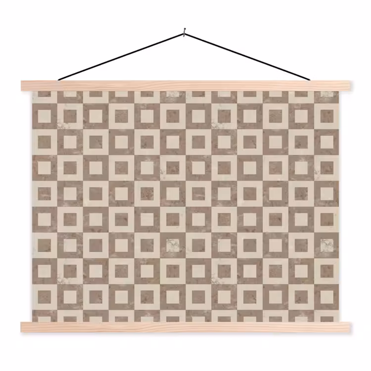 Patroon - Marmer - Beige textielposter latten blank klein 122 -3d