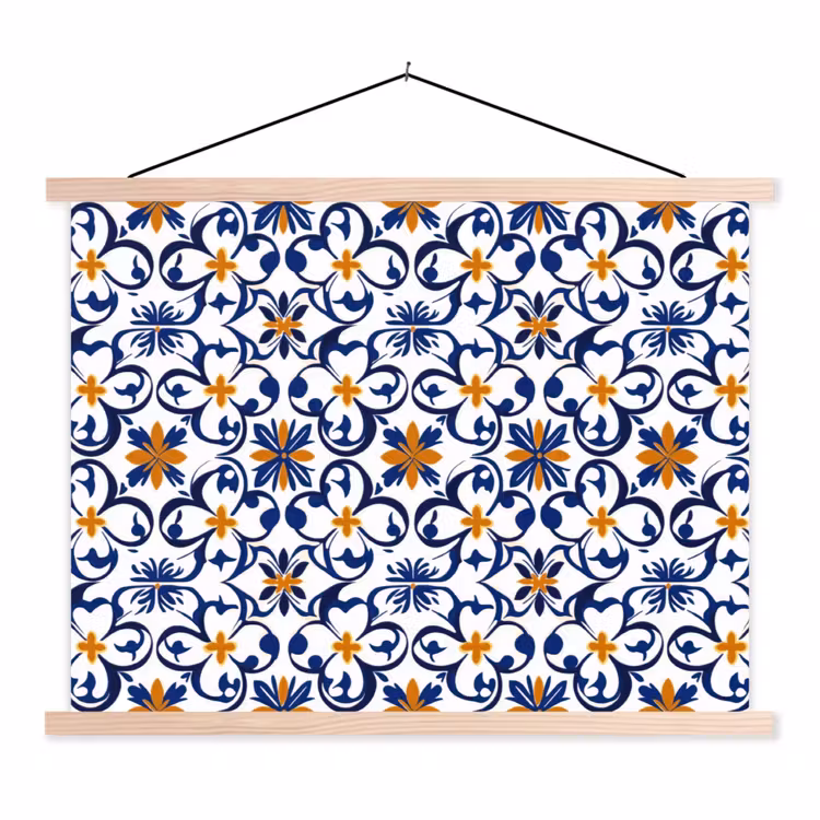 Patroon - Modern - Kleurrijk textielposter latten blank klein 122 -3d
