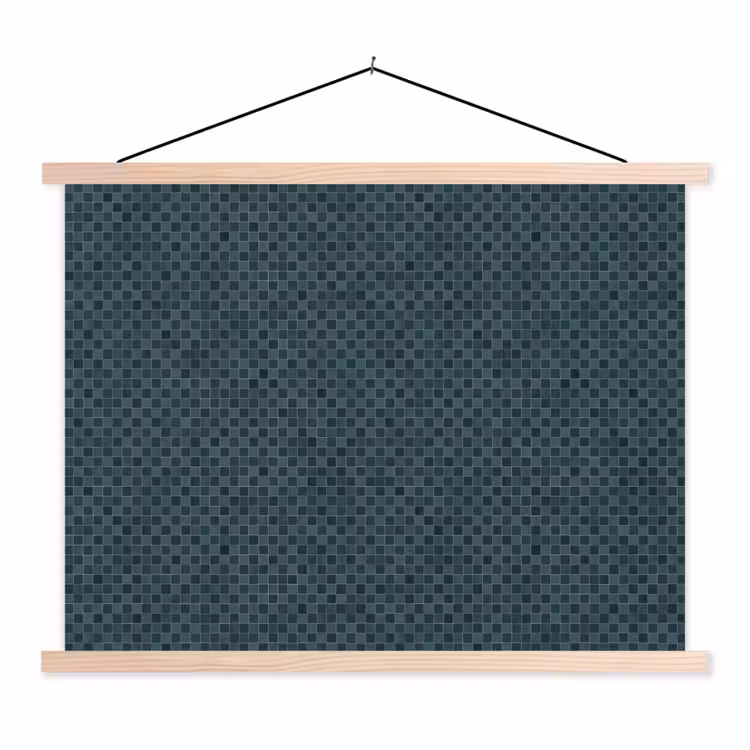 Patroon - Mozaïek - Groen textielposter latten blank klein 122 -3d