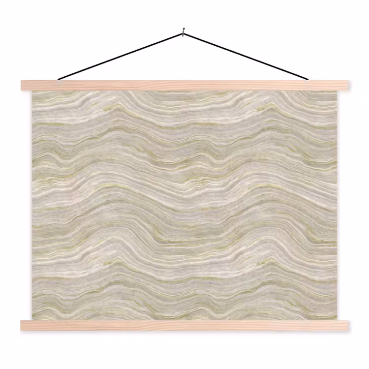 Patroon - Sereen - Groen textielposter latten blank klein 122 -3d