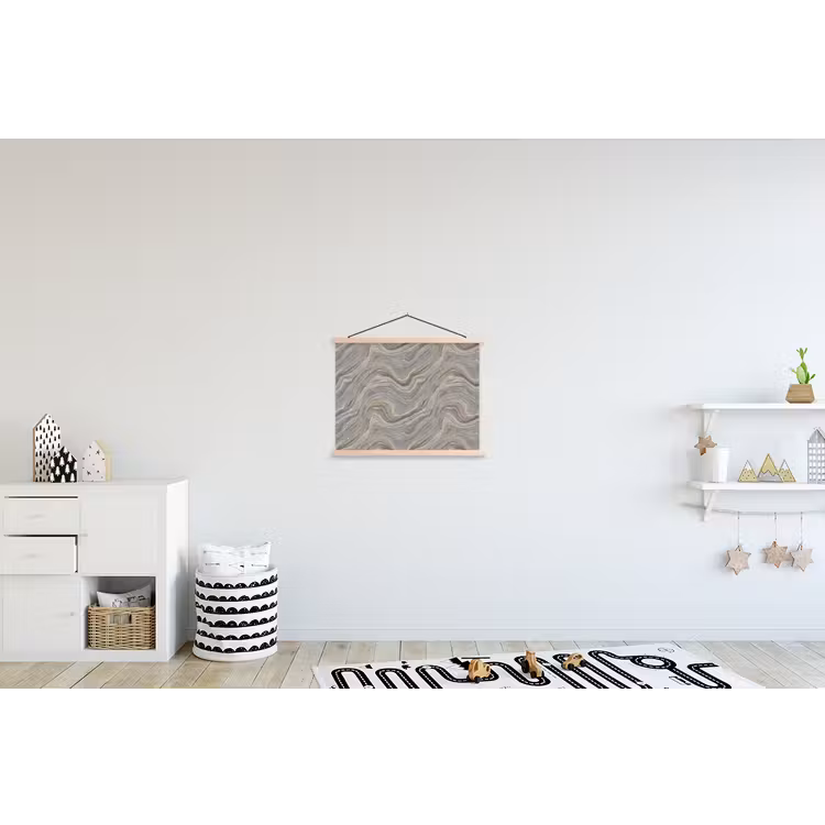 Patroon - Sereen - Paars - Groen textielposter latten blank klein 122 -kinderkamer