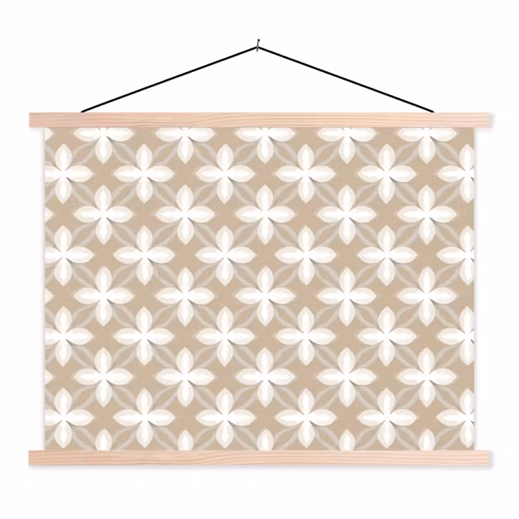 Patroon - Symmetrisch - Beige textielposter latten blank klein 122 -3d