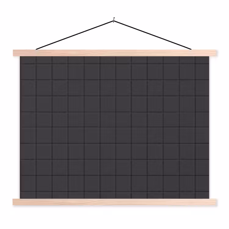 Patroon - Tegel - Antraciet textielposter latten blank klein 122 -3d