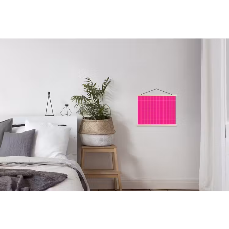 Patroon - Tegel - Magenta - Roze textielposter latten blank klein 122 -woonkamer