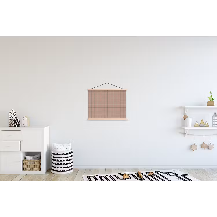 Patroon - Tegel - Oudroze textielposter latten blank klein 122 -kinderkamer