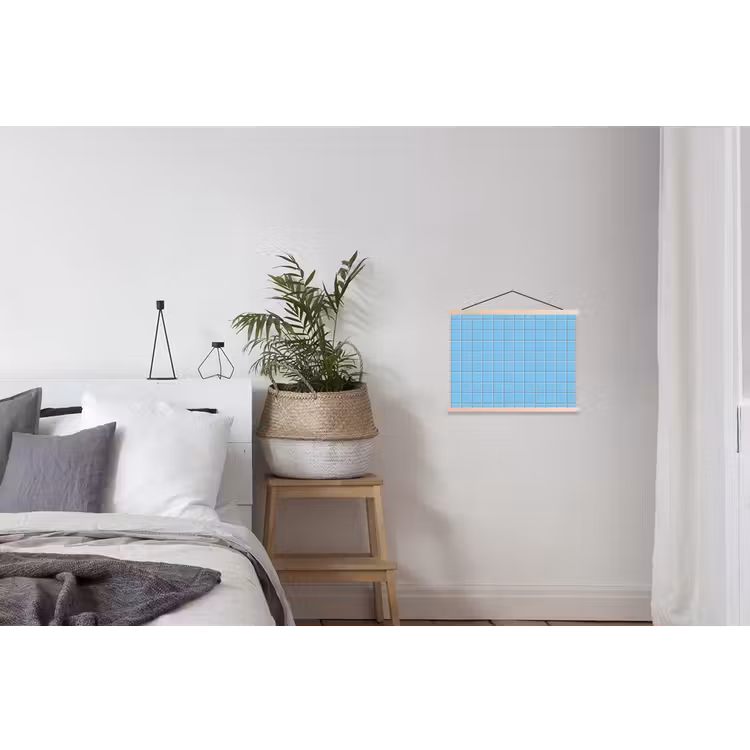 Patroon - Tegel - Pastel - Blauw textielposter latten blank klein 122 -woonkamer