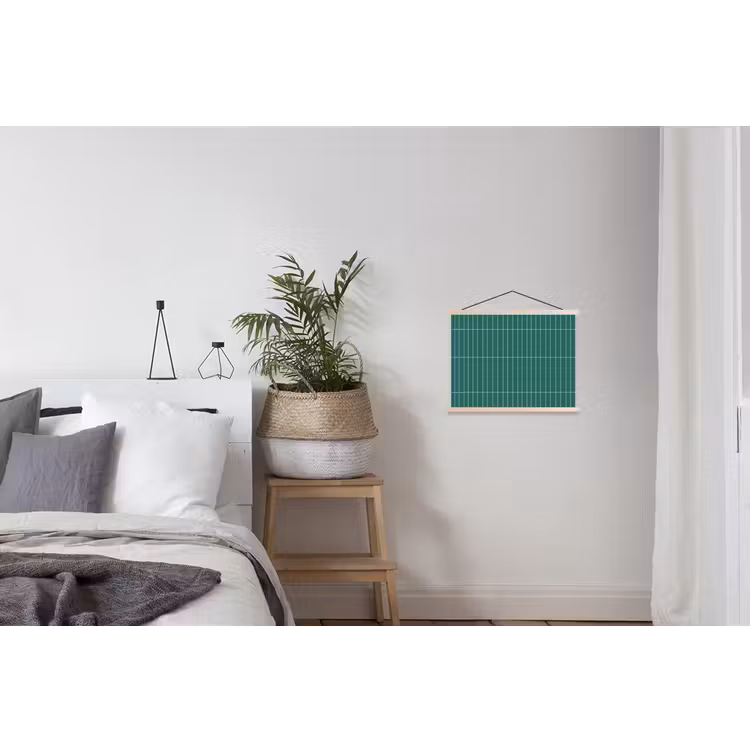 Patroon - Tegel - Saliegroen textielposter latten blank klein 122 -woonkamer