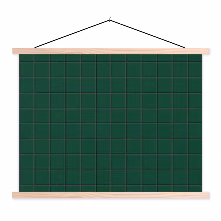 Patroon - Tegels - Dennen - Groen textielposter latten blank klein 122 -3d