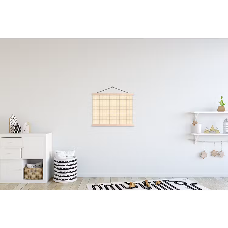 Patroon - Tegels - Gebroken - Wit textielposter latten blank klein 122 -kinderkamer