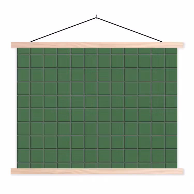 Patroon - Tegels - Groen textielposter latten blank klein 122 -3d