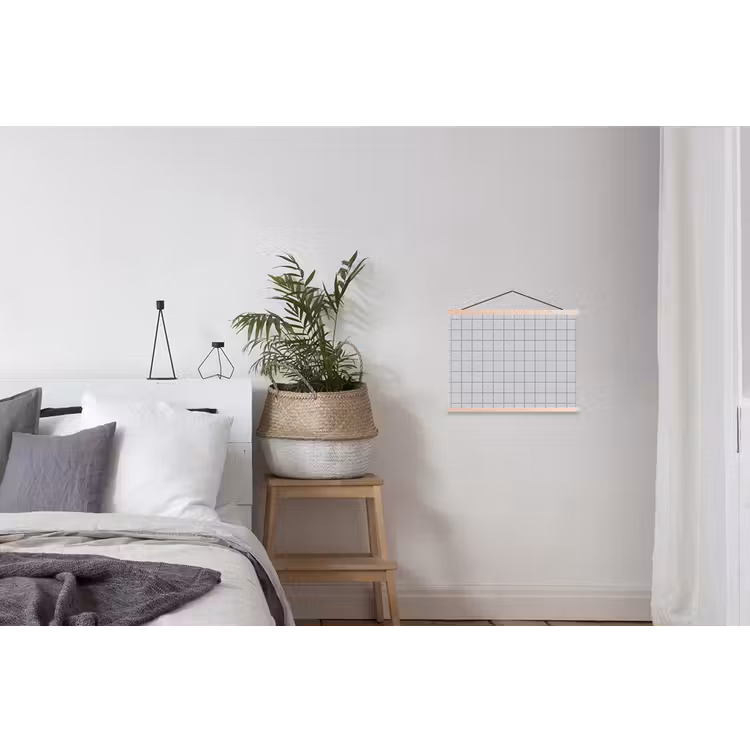 Patroon - Tegels - Licht - Grijs textielposter latten blank klein 122 -woonkamer