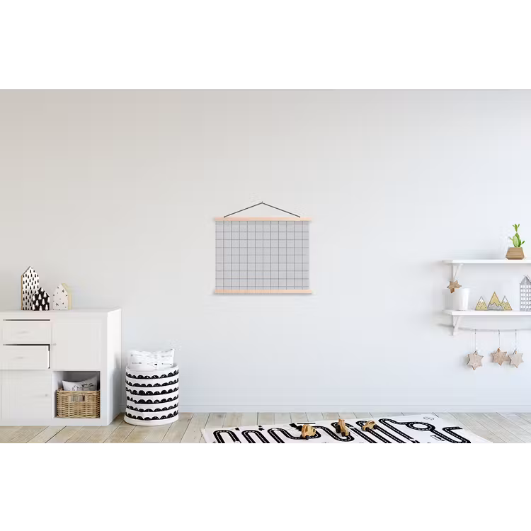 Patroon - Tegels - Licht - Grijs textielposter latten blank klein 122 -kinderkamer