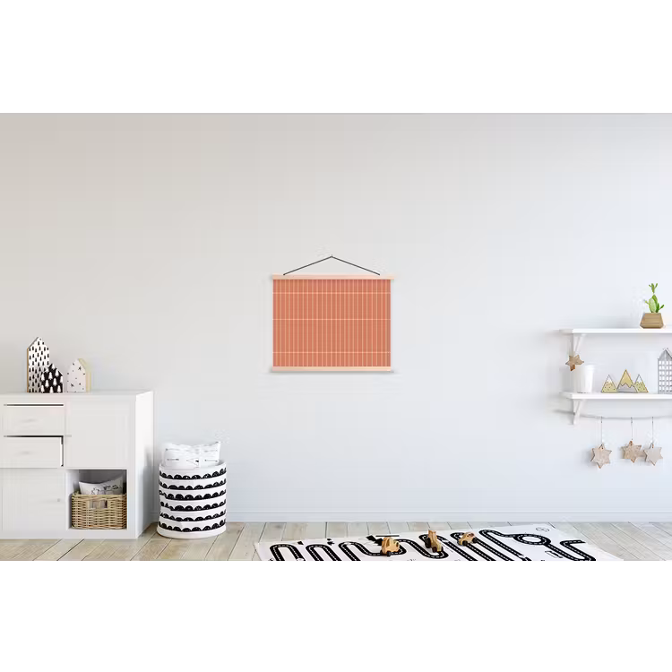 Patroon - Tegels - Terracotta textielposter latten blank klein 122 -kinderkamer