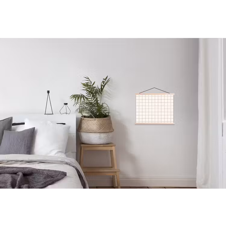 Patroon - Tegels - Wit textielposter latten blank klein 122 -woonkamer