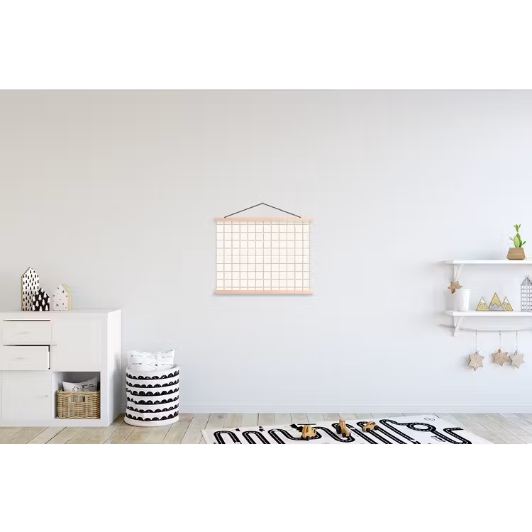 Patroon - Tegels - Wit textielposter latten blank klein 122 -kinderkamer
