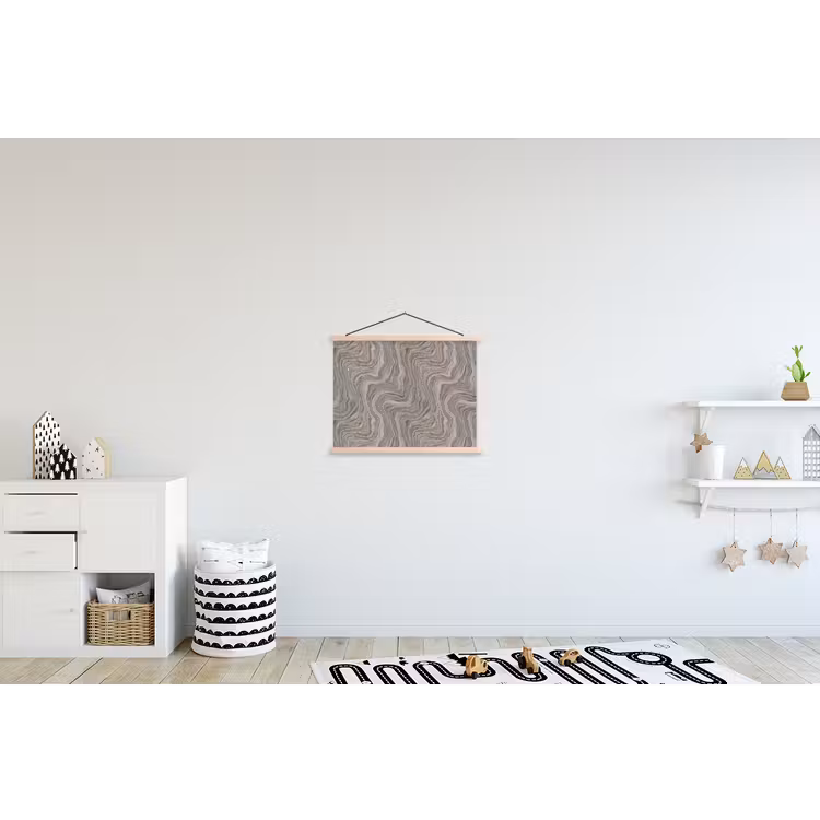 Patroon - Textuur - Grijs textielposter latten blank klein 122 -kinderkamer