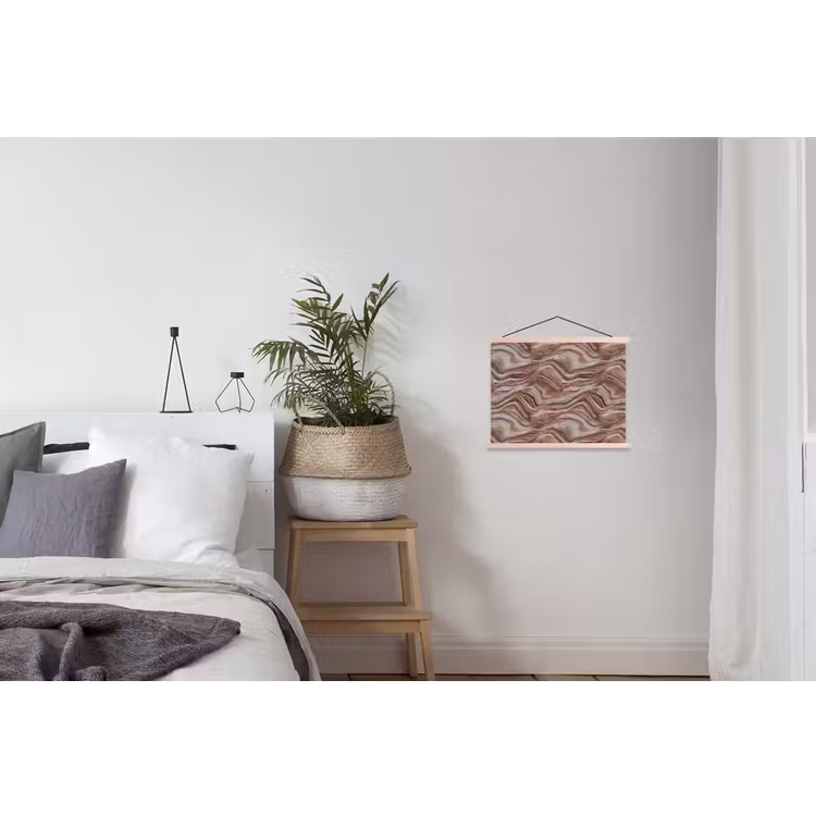 Patroon - Zandsteen - Travertijn textielposter latten blank klein 122 -woonkamer