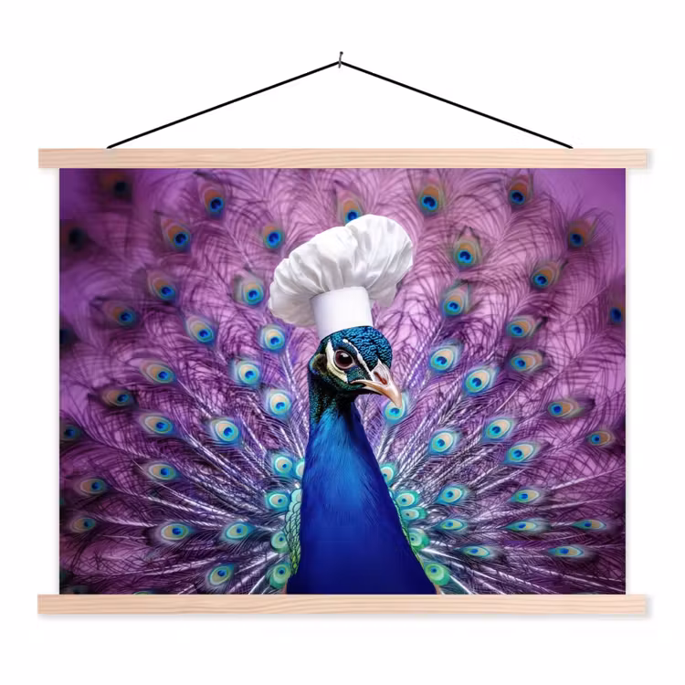 Pauw - Koksmuts - Cool - Paars textielposter latten blank klein -3d