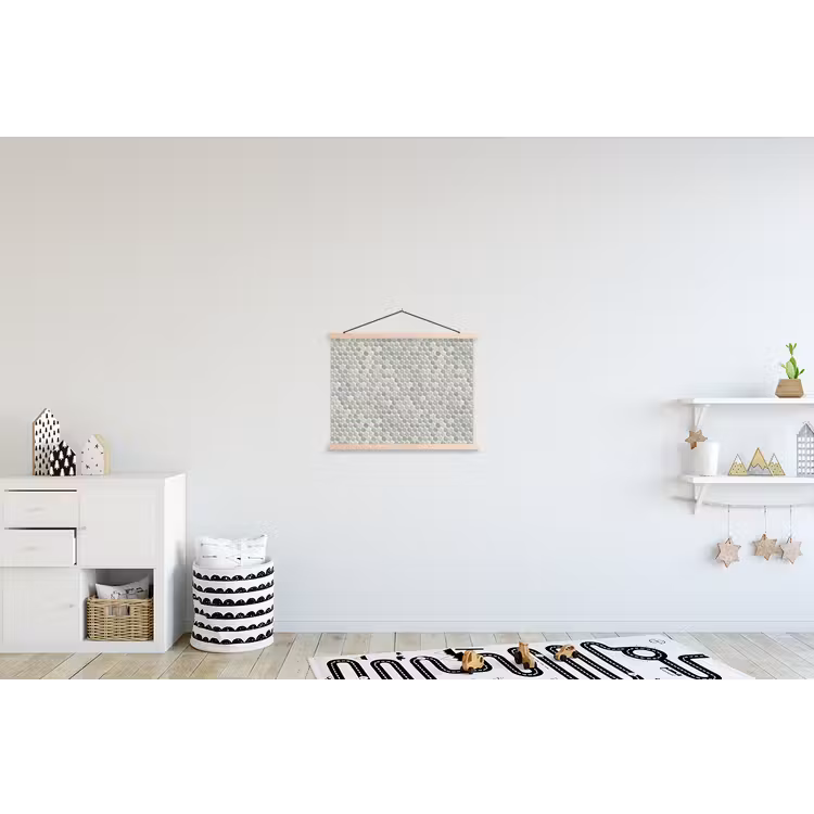 Penny - Mozaïek - Lichtgrijs textielposter latten blank klein 122 -kinderkamer