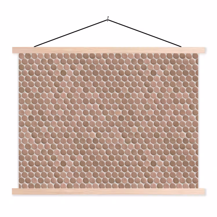 Penny - Mozaïek - Oudroze - Terracotta textielposter latten blank klein 122 -3d