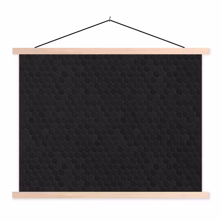 Penny - Tegel - Mat - Zwart textielposter latten blank klein 122 -3d